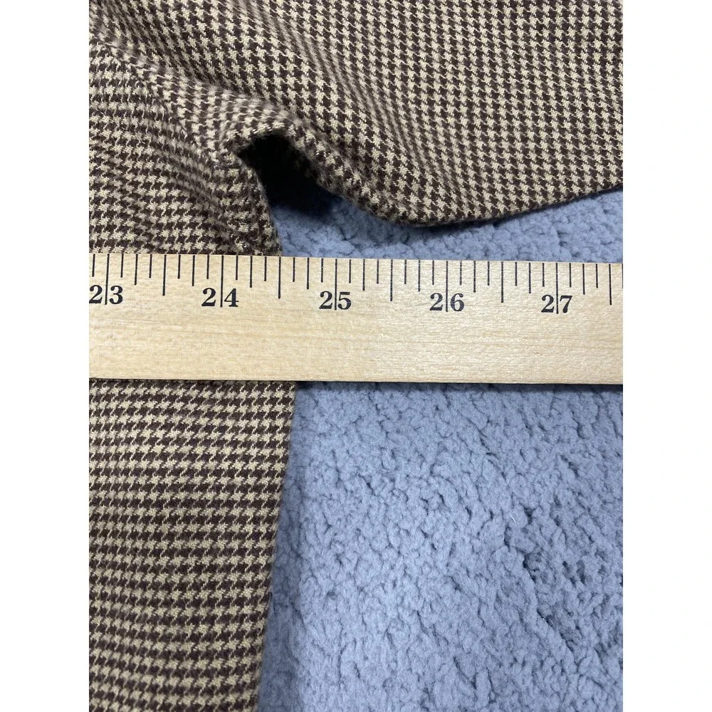 Polo Ralph Lauren Shirt‎ Mens Large Brown Tan Houndstooth Long Sleeve Button Up